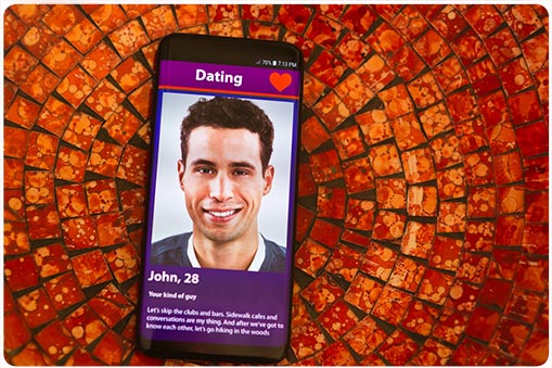 handsome man on dating app