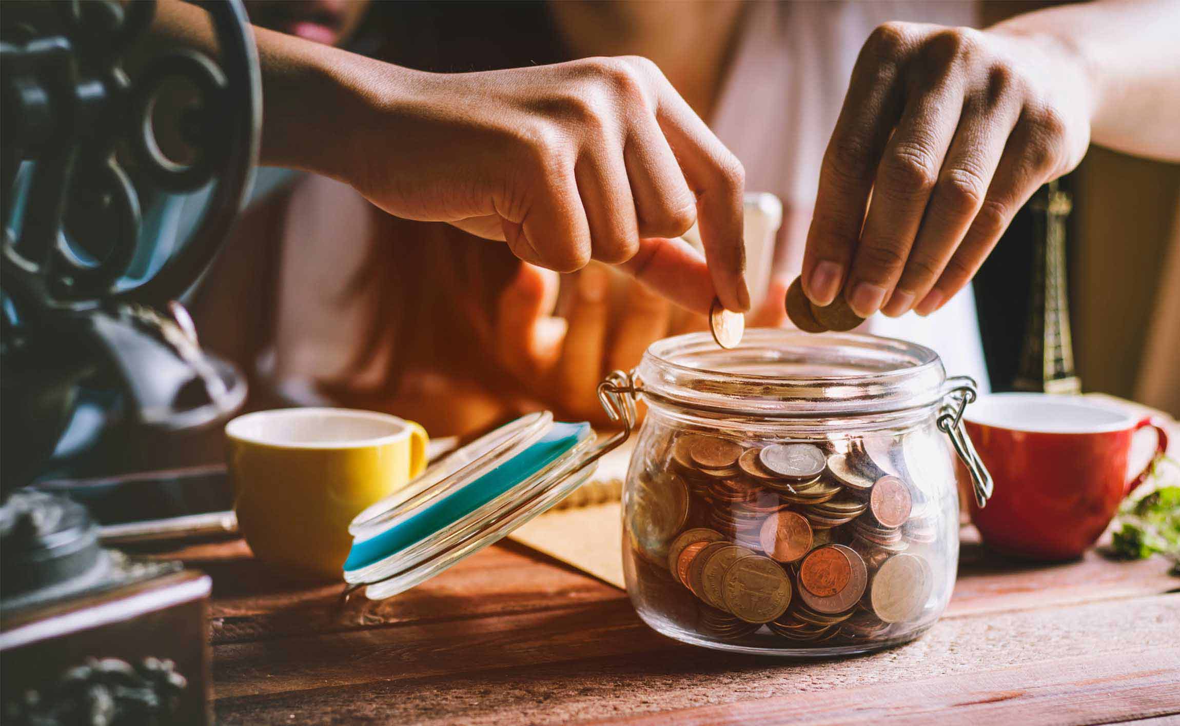 money in savings jar