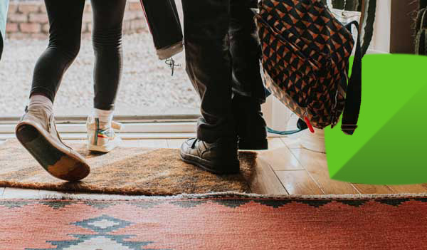 feet of children leaving the house