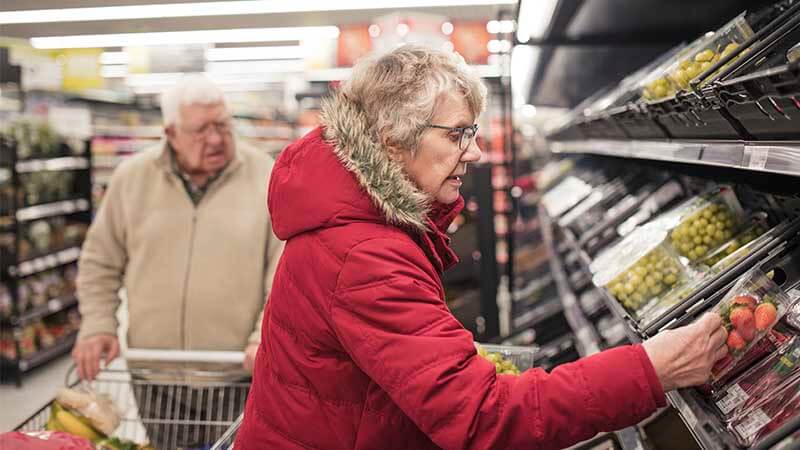 Elderly couple shopping