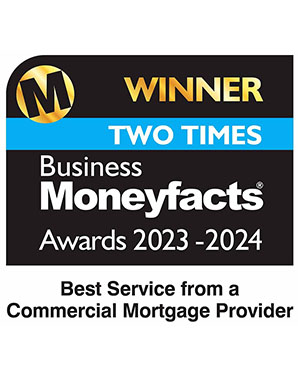 Moneyfacts two times best service from a commercial mortgage provider 2023 - 2024 award logo