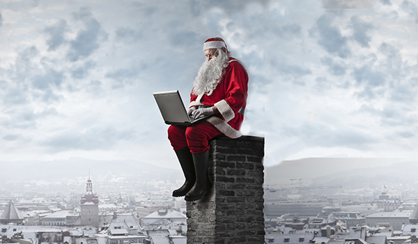 Santa sat on chimney
