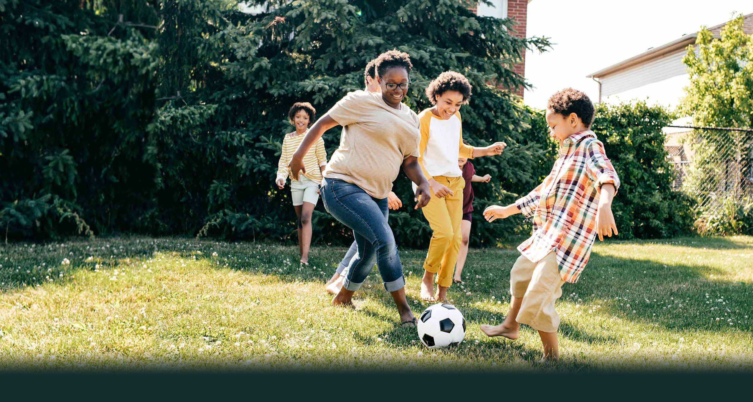 Family with football