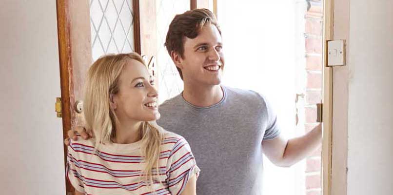 Couple in doorway