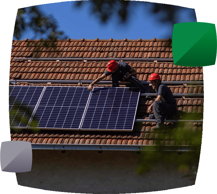 solar panels being installed