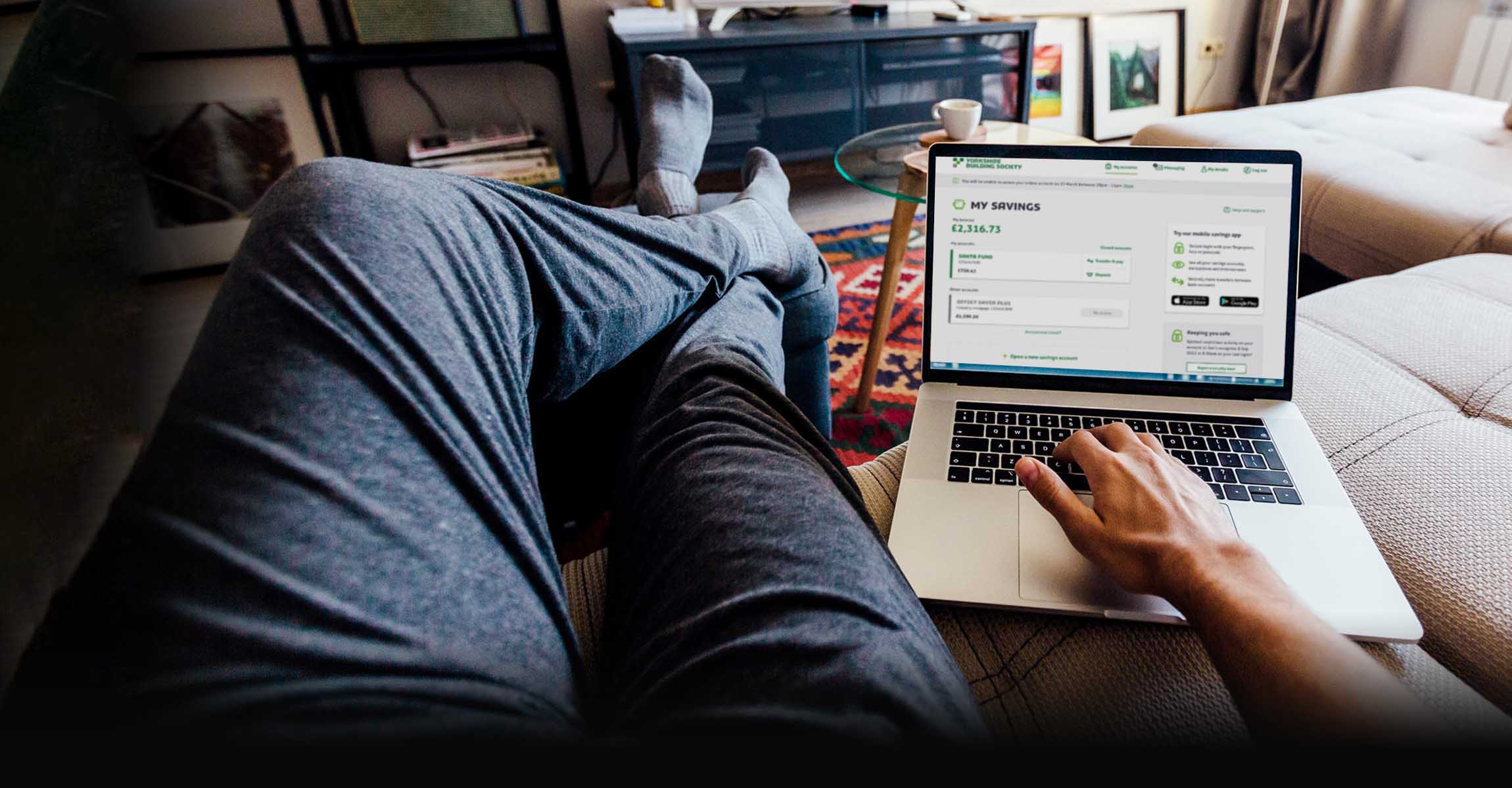 Looking at new online upgrade on laptop