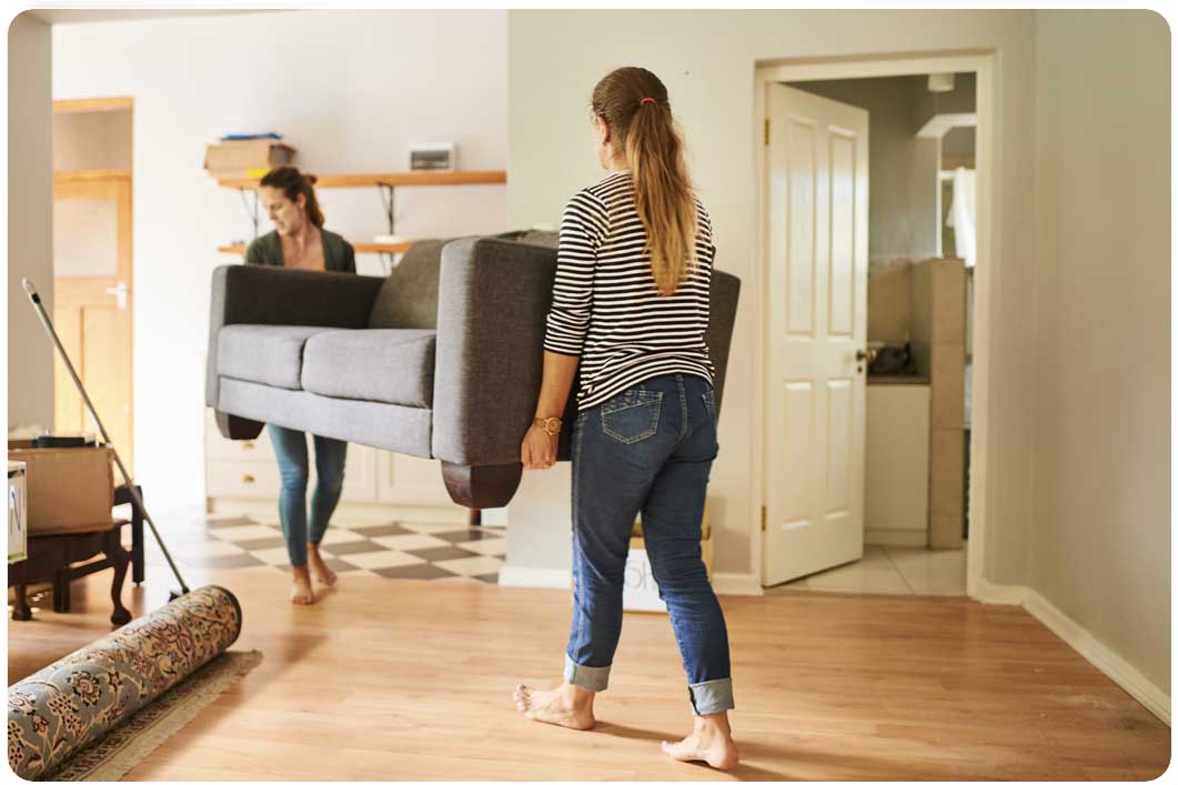 Friends moving sofa