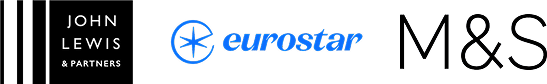 john lewis, eurostar and m&s logos