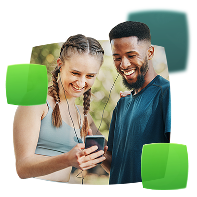couple looking at phone
