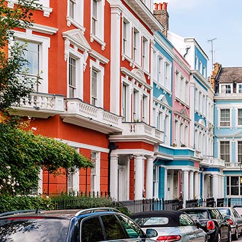 Colourful terraced houses