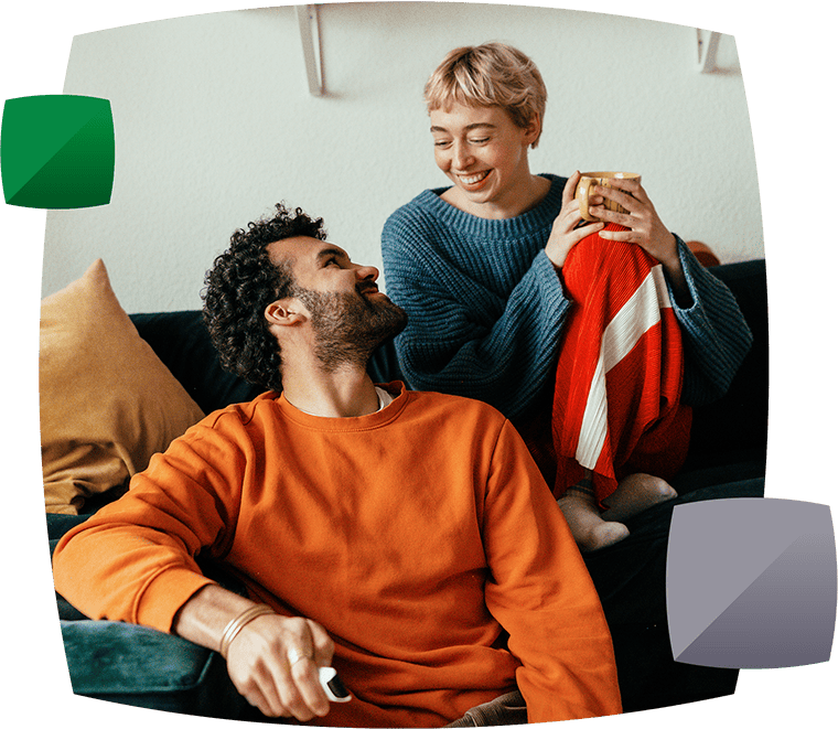 Couple smiling at each other