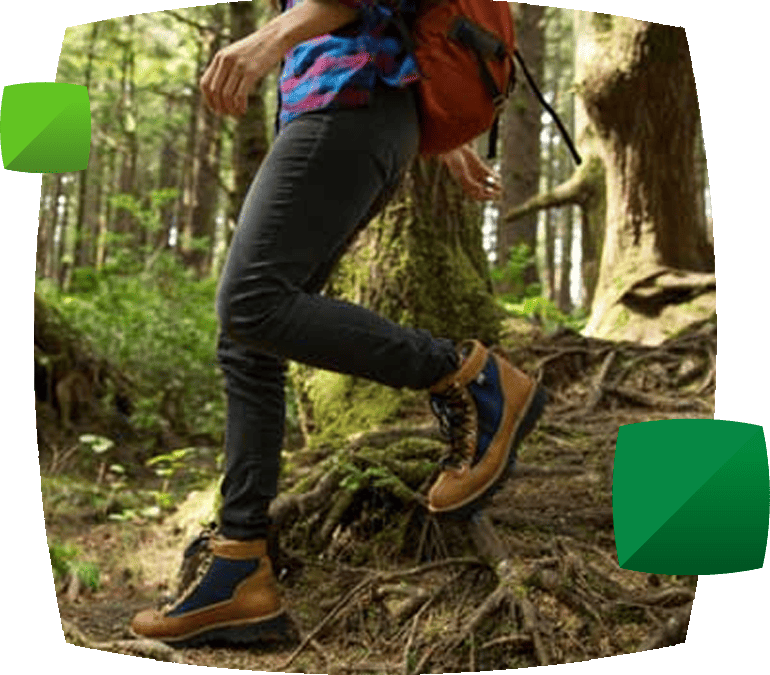 person walking in wood