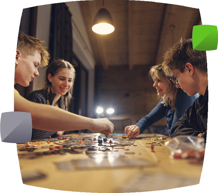 People playing board game