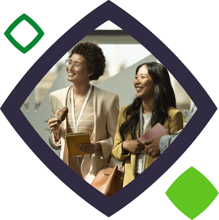 business women smiling