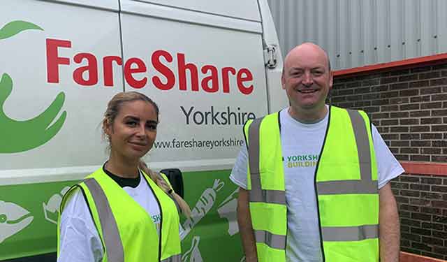 Colleagues from Yorkshire Building Society volunteer at FareShare's regional hub in Barnsley