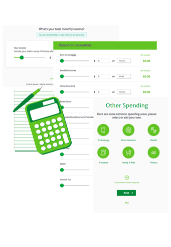 Image of our online budget planner and spending
				tracker